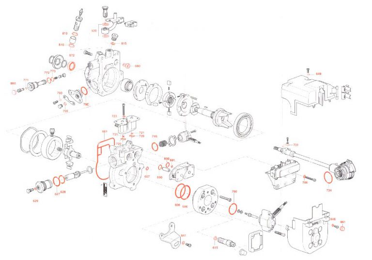 Seal repair kit for Lucas Delphi EPIC Ford Transit fuel pumps. Genuine Delphi Diesel Injection