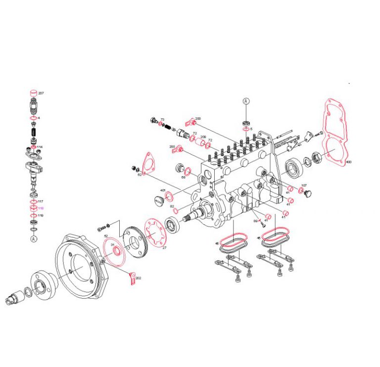 Bosch inline governor flange gasket for RQ, RQV and RSV governors