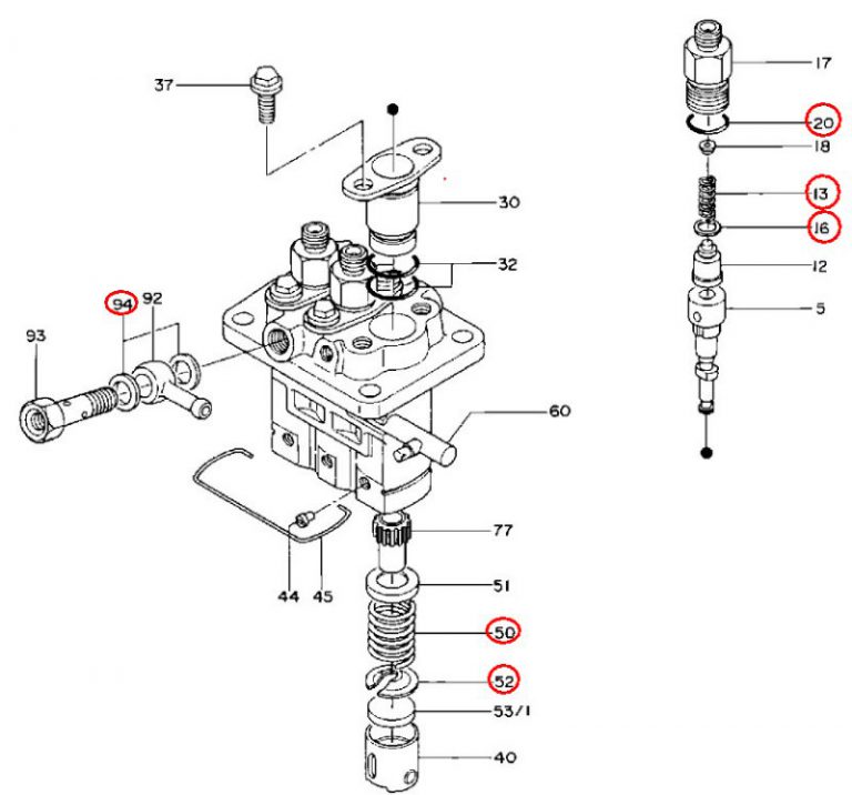 Overhaul repair kit for 3 cylinder NP-PFR3KD50, NP-PFR3KD55, NP ...