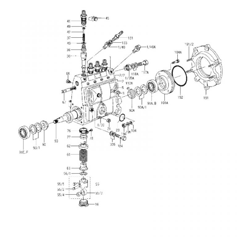 Seal repair kit for inline injection pump Zexel PES4A body only